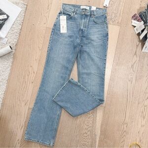 NWT 127589 Aritzia Denim Forum Chloe hi boot blue bellni please 27